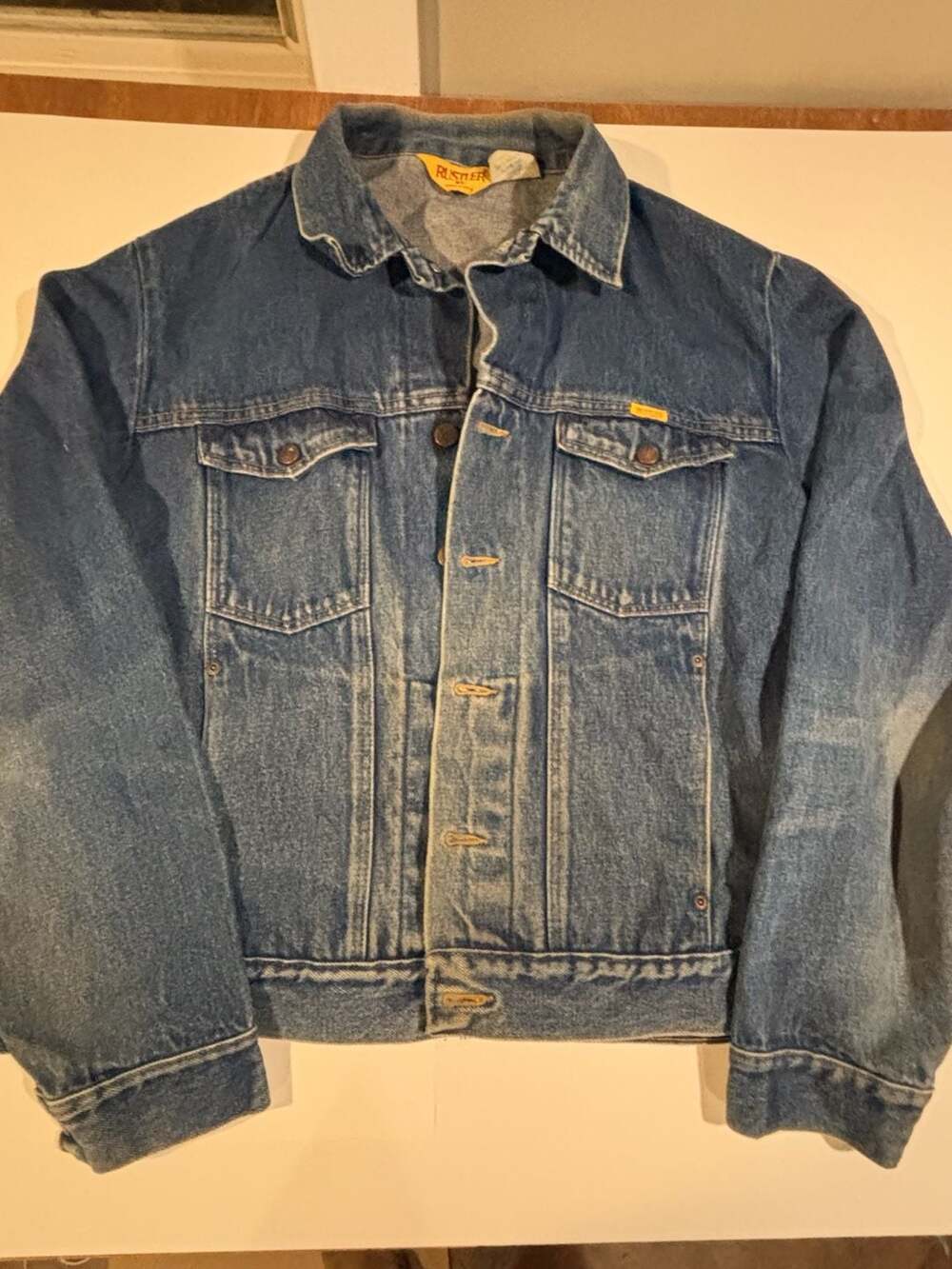 Vintage Rustler Denim Trucker Jacket Mens XL Made in USA